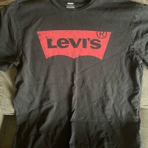 Levi's Black Short Sleeve Tee with Red Logo